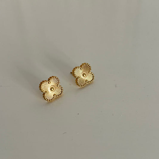 Gold Clover Studs