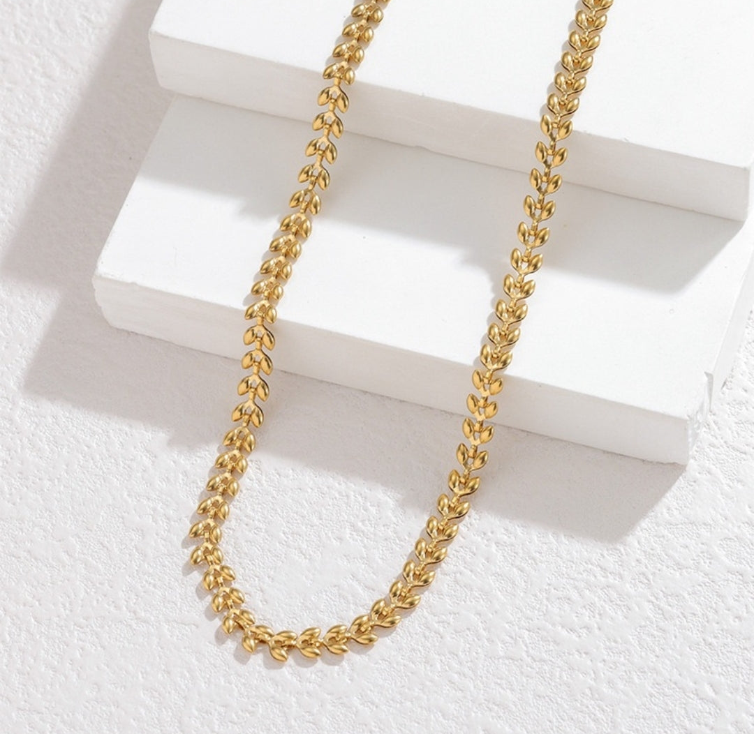 Golden Leaf Chain Necklace