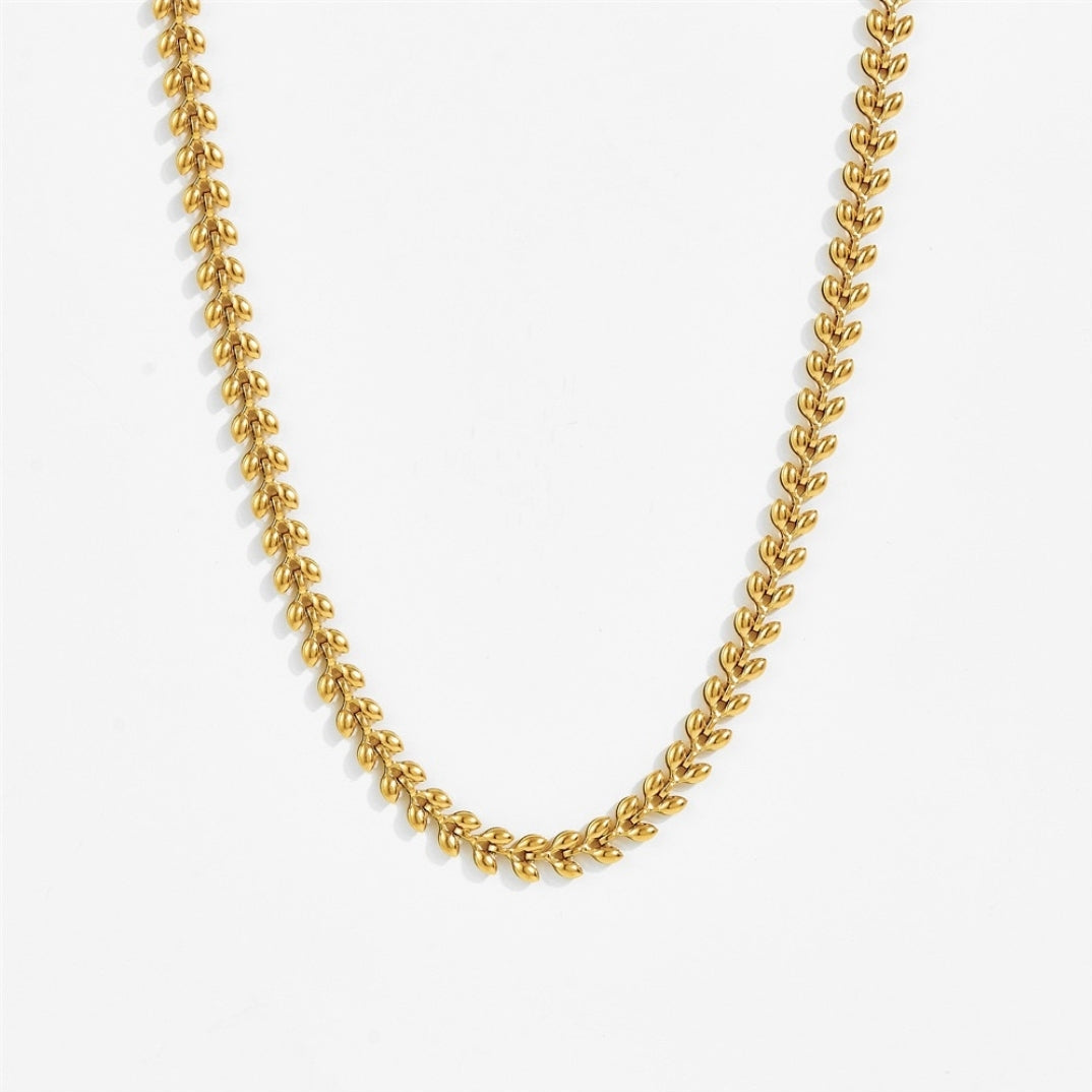 Golden Leaf Chain Necklace