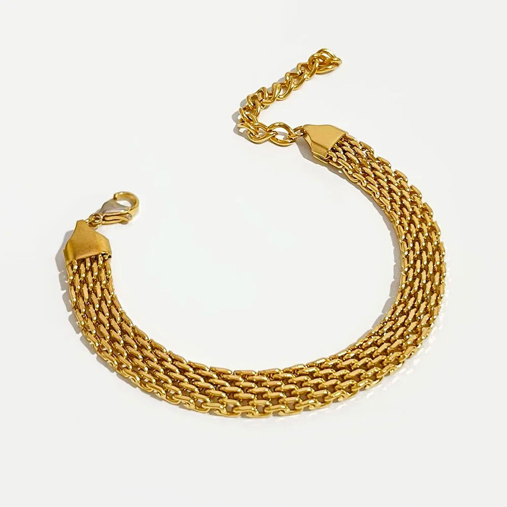 Gold Mesh Chain Bracelet