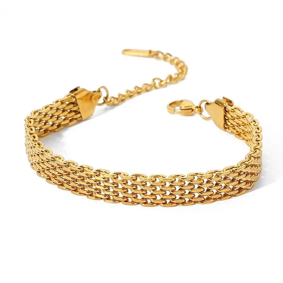 Gold Mesh Chain Bracelet