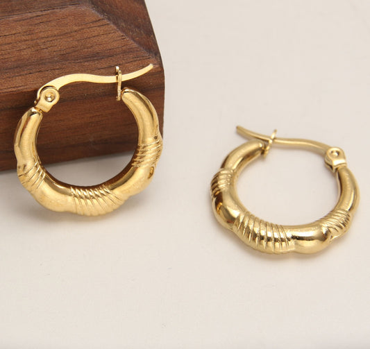 Gold Frill Hoops