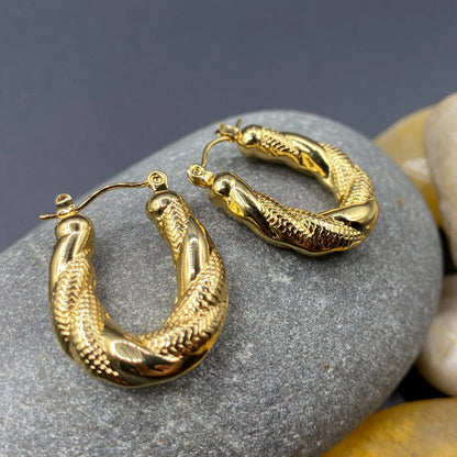 Gold Twisted Hoop