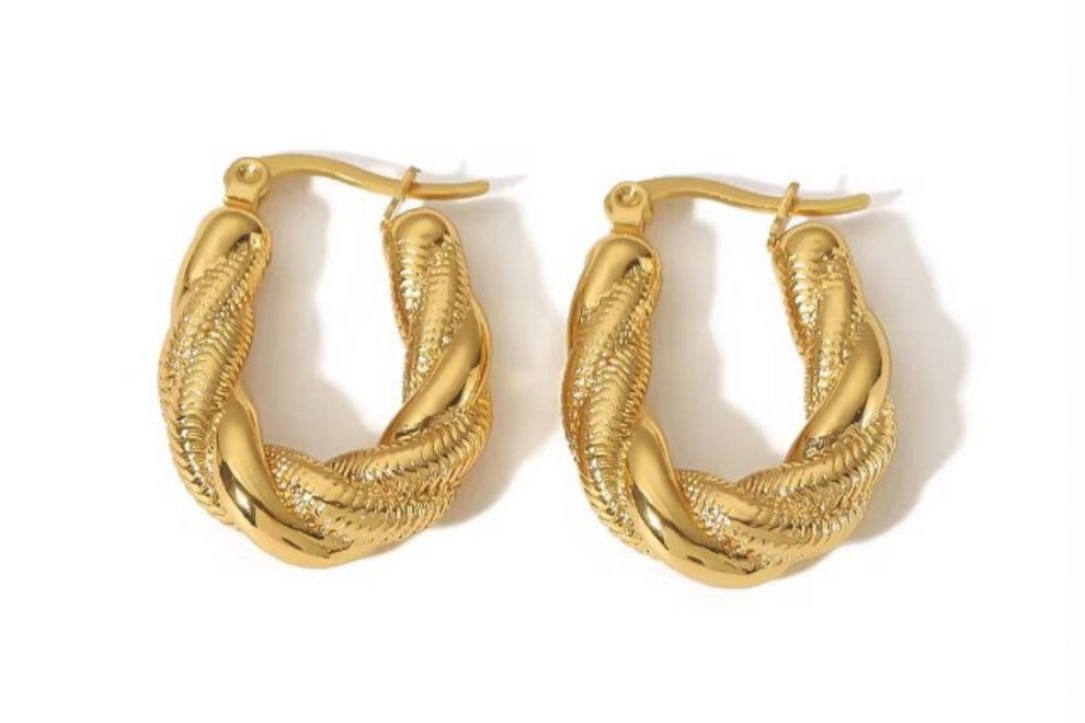 Gold Twisted Hoop