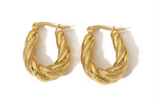 Gold Twisted Hoop