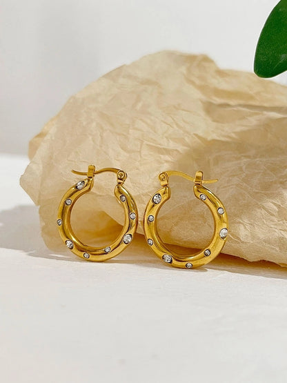 Gold Zircon Hoops