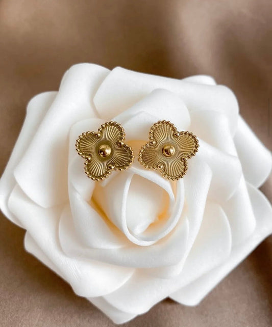 Gold Clover Studs