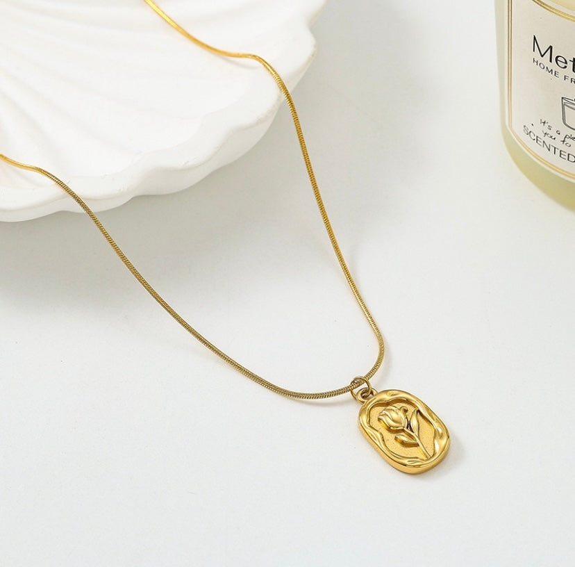 Gold Rose Pendant