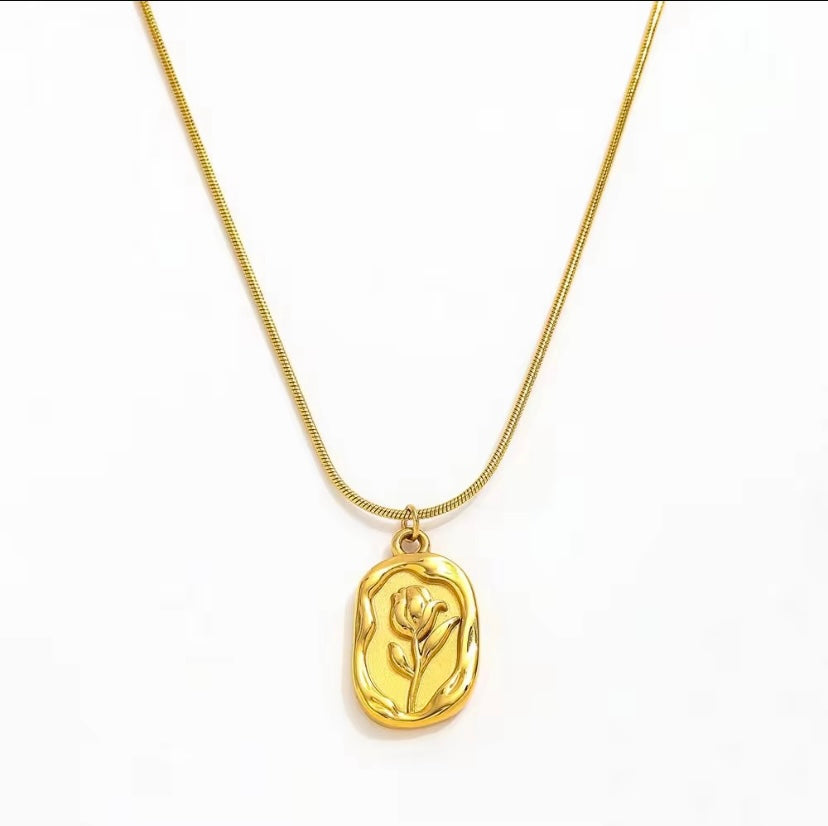 Gold Rose Pendant