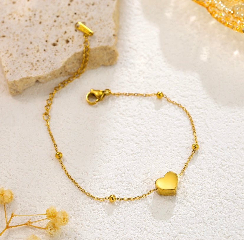 Heart Chain Beaded Bracelet