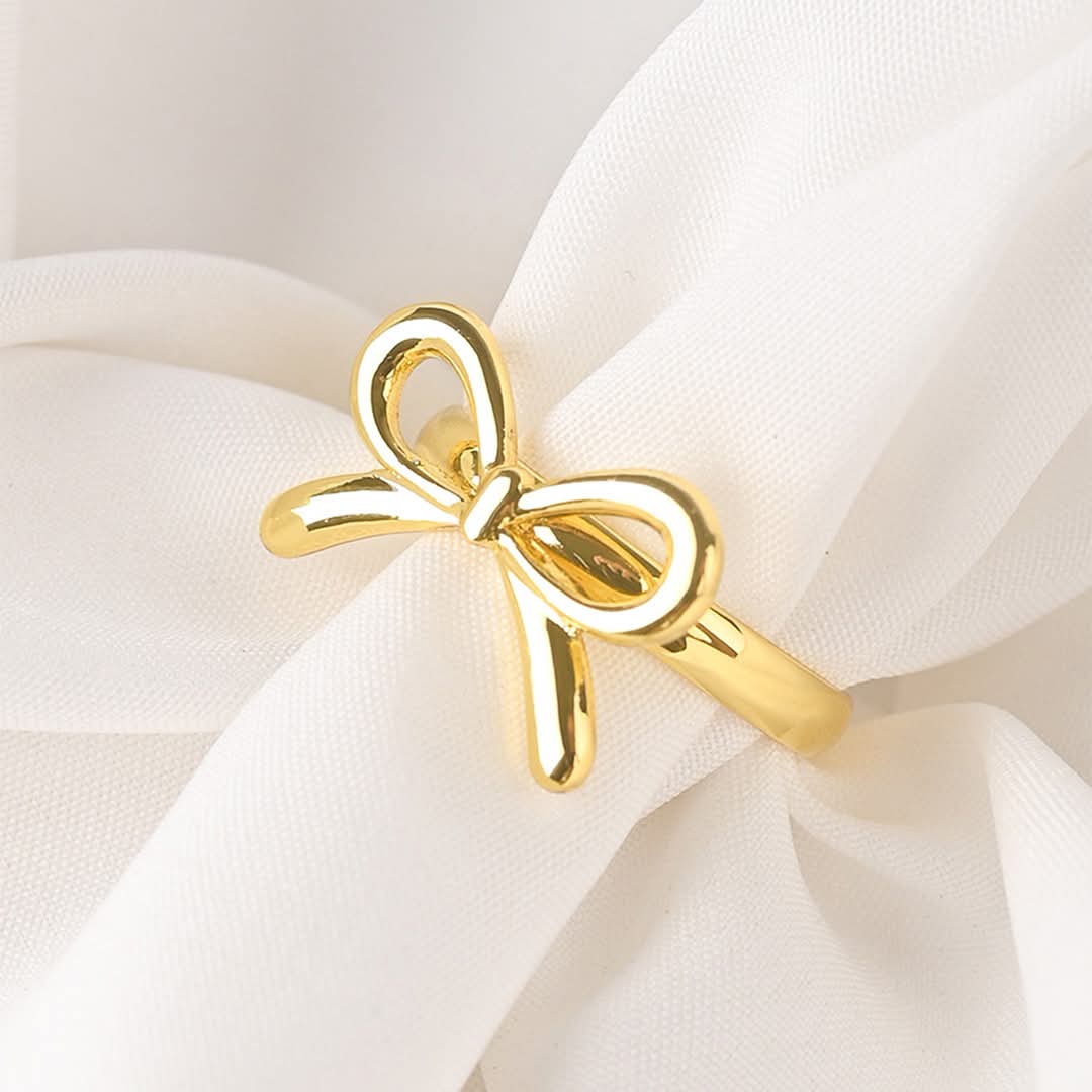 Gold Bow Knot Ring (Adjustable)