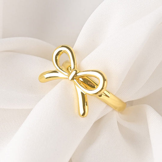 Gold Bow Knot Ring (Adjustable)