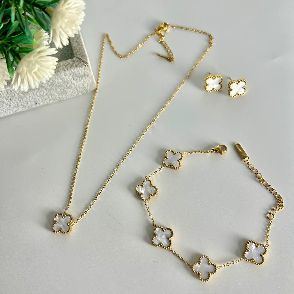Golden and White Clover Set