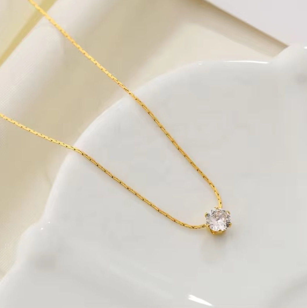 Zircon Diamond Solitaire Pendant