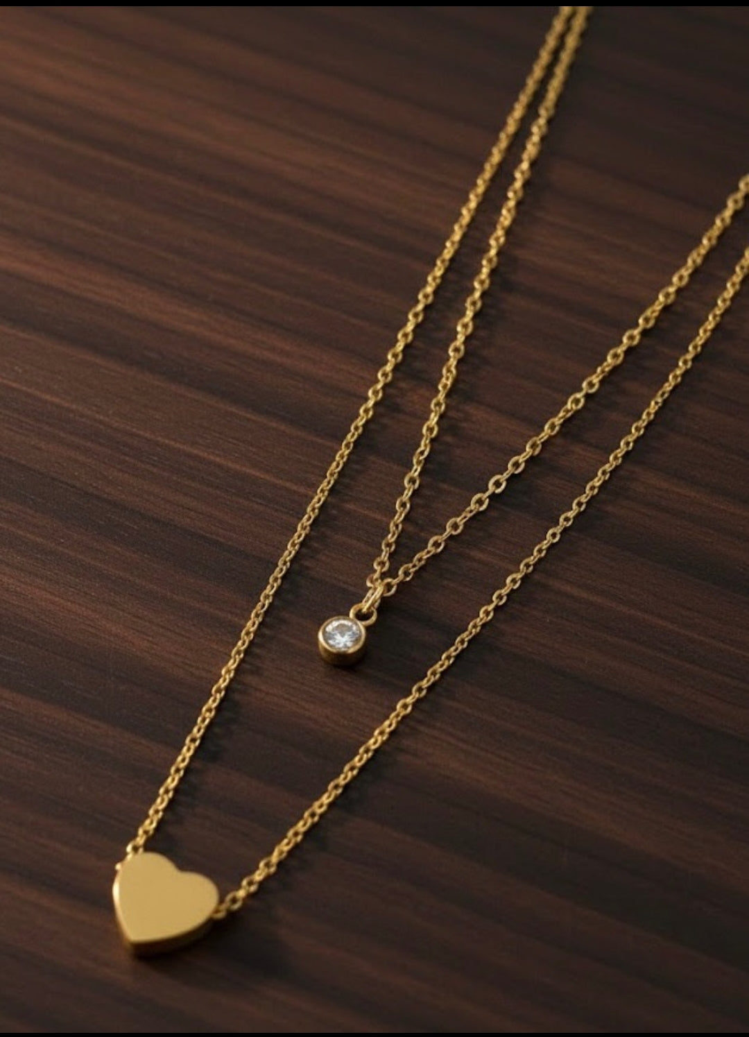 Double Layer Heart Shaped Pendant Necklace