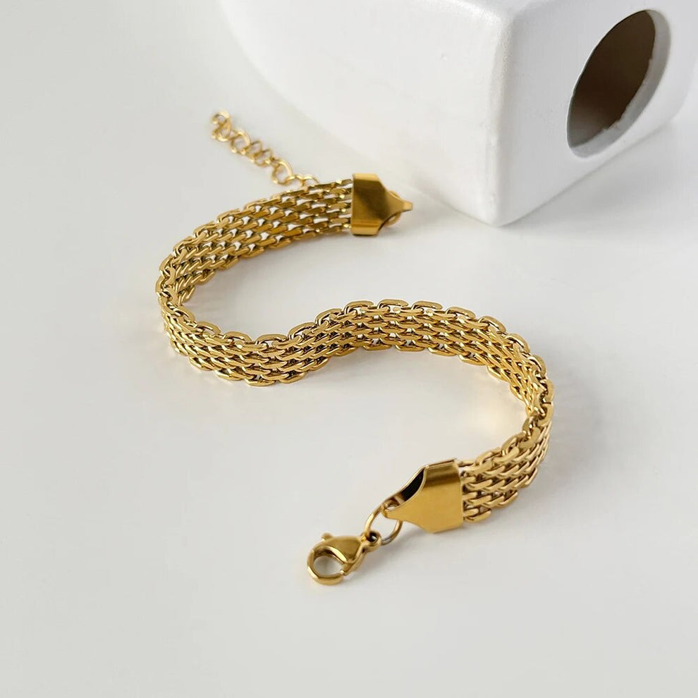 Gold Mesh Chain Bracelet