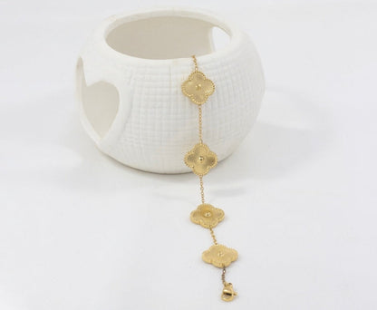 Double Sided Golden Clover Bracelet