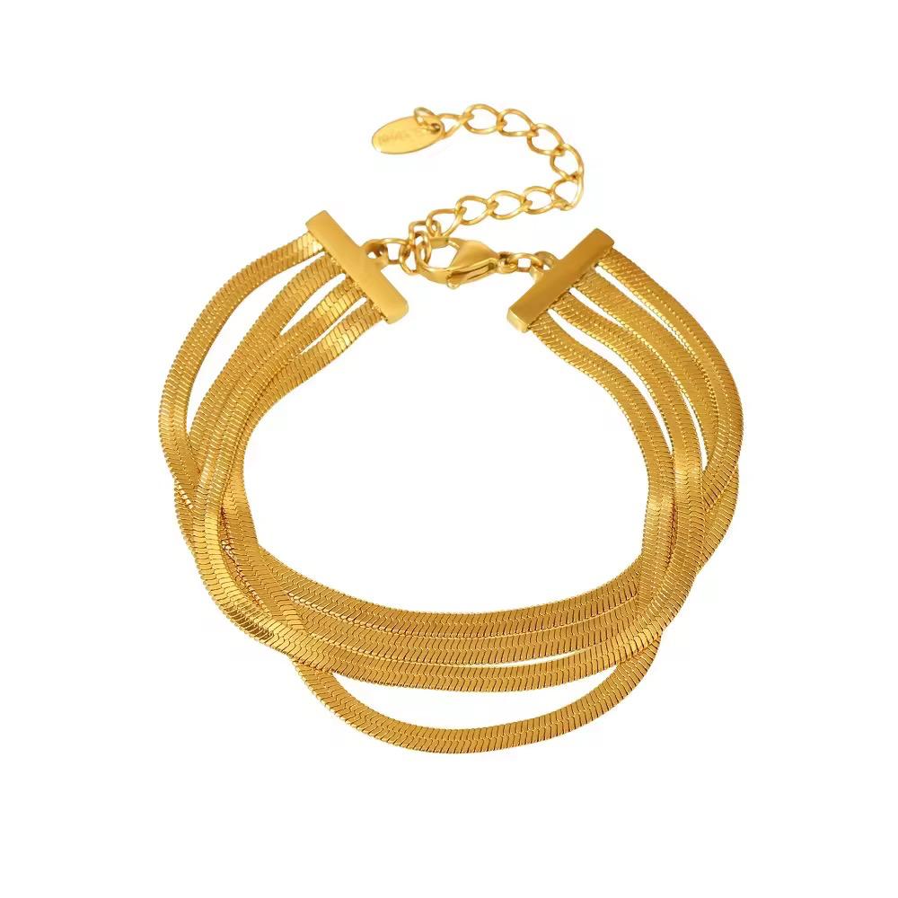 Classical Four Layer Snake Chain Bracelet