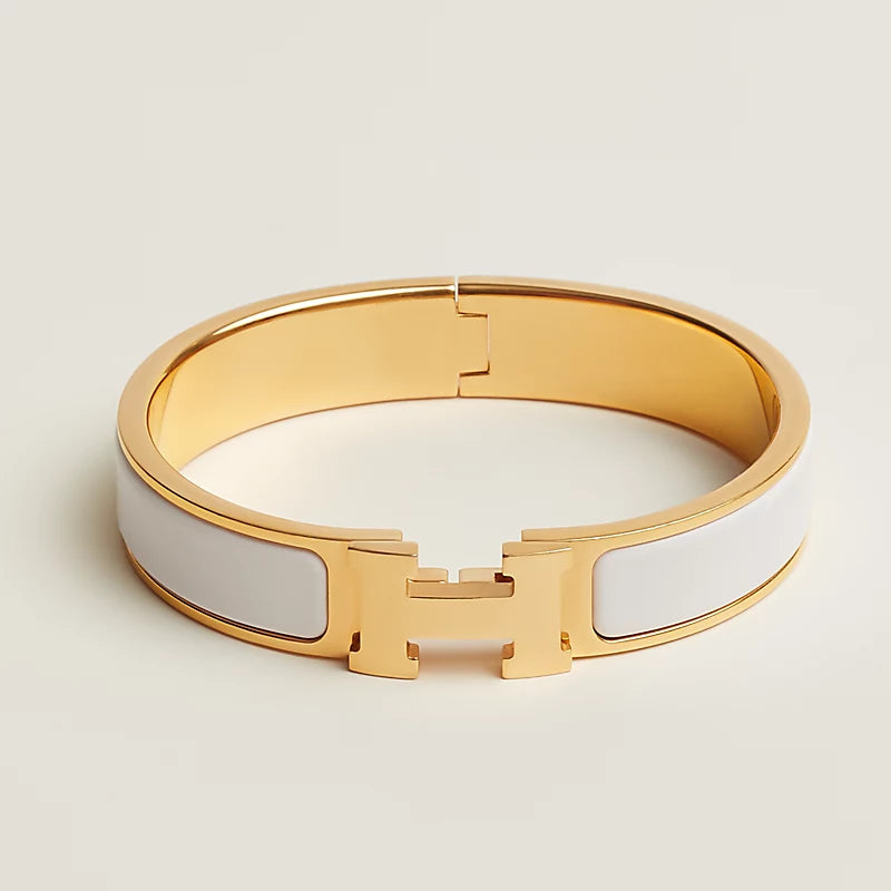 Hermes Clic H Bracelet White