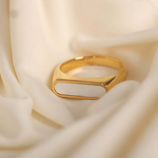 White Signet Ring